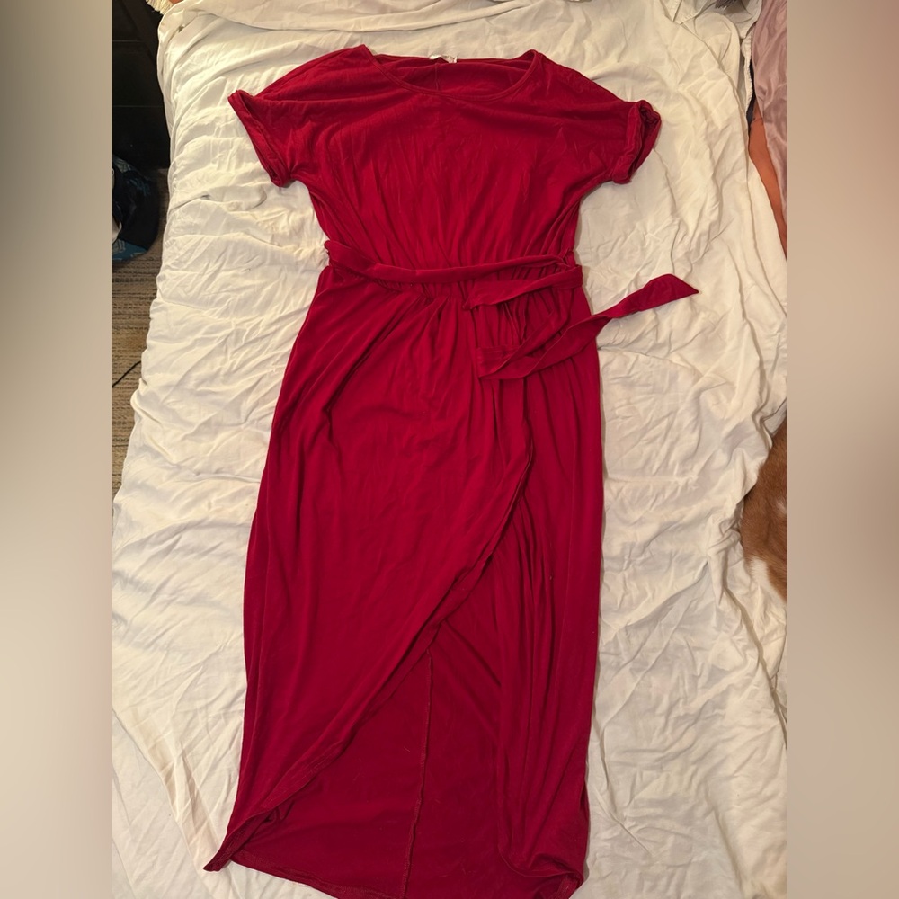 Red belt Dress